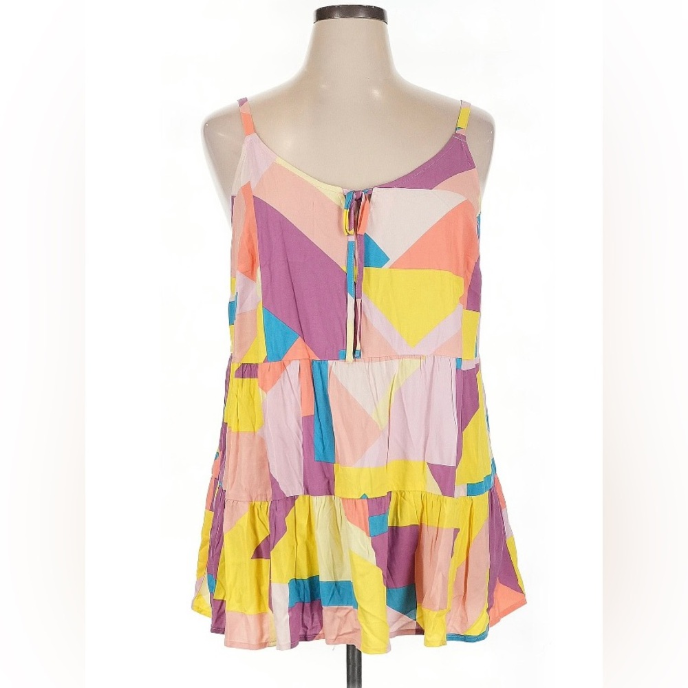 NWT Torrid Pink and Yellow Graphic Sleeveless Tank Top